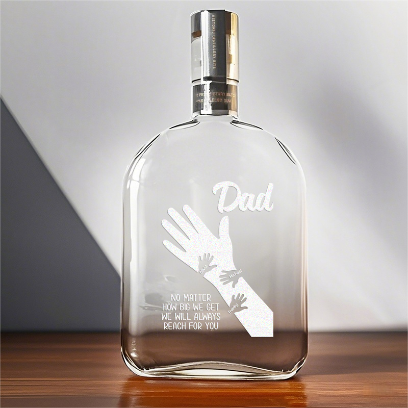 Personalized 'dad's Strong Arms' Whiskey Bottle With Kids' Names - Father's Day Gift