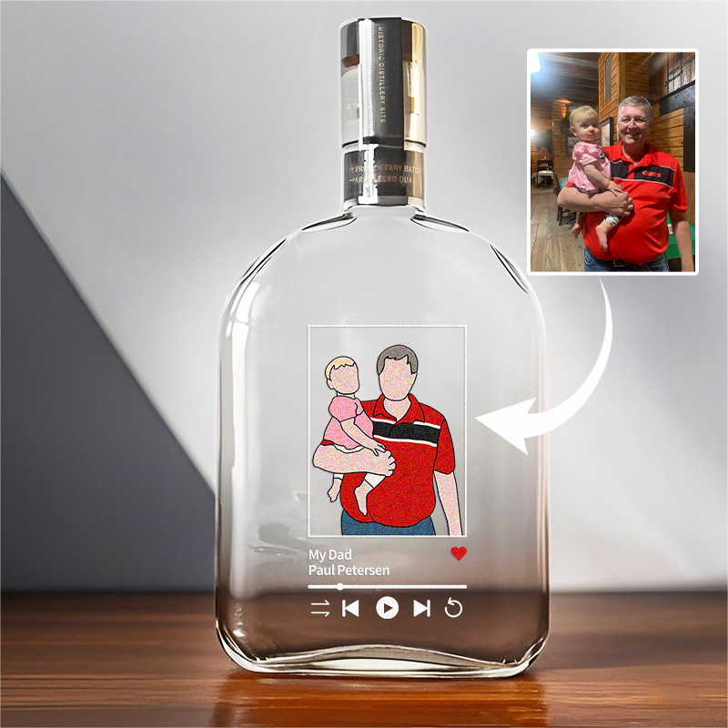 Customized Photo Music Player Whiskey Bottle To Capture The Beautiful Moments On Father's Day