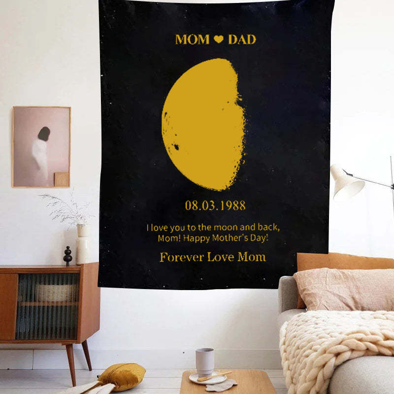 Custom Your Own Moon Phase Blankets Gift for Mom - Mother's Day Gift