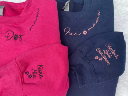 Personalized Dog Mom Embroidered Sweatshirt
