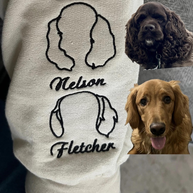 I Wear My Heart On My Sleeve-Custom Embroidered Pet Ears Sweatshirt