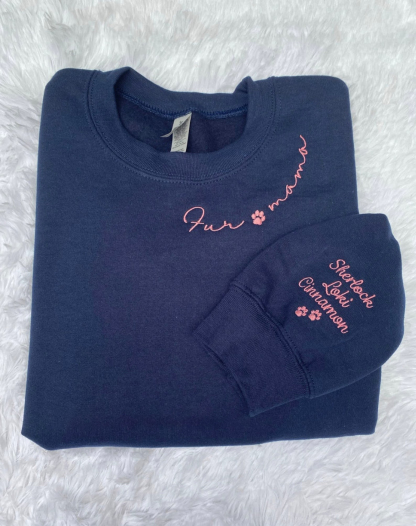 Personalized Dog Mom Embroidered Sweatshirt