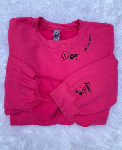 Personalized Dog Mom Embroidered Sweatshirt