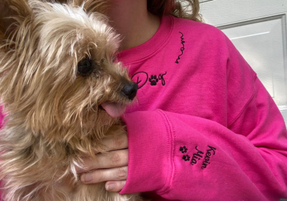 Personalized Dog Mom Embroidered Sweatshirt