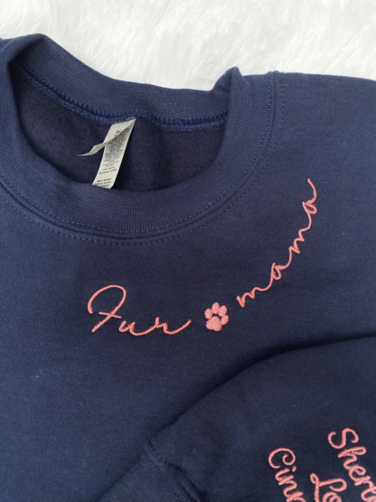 Personalized Dog Mom Embroidered Sweatshirt
