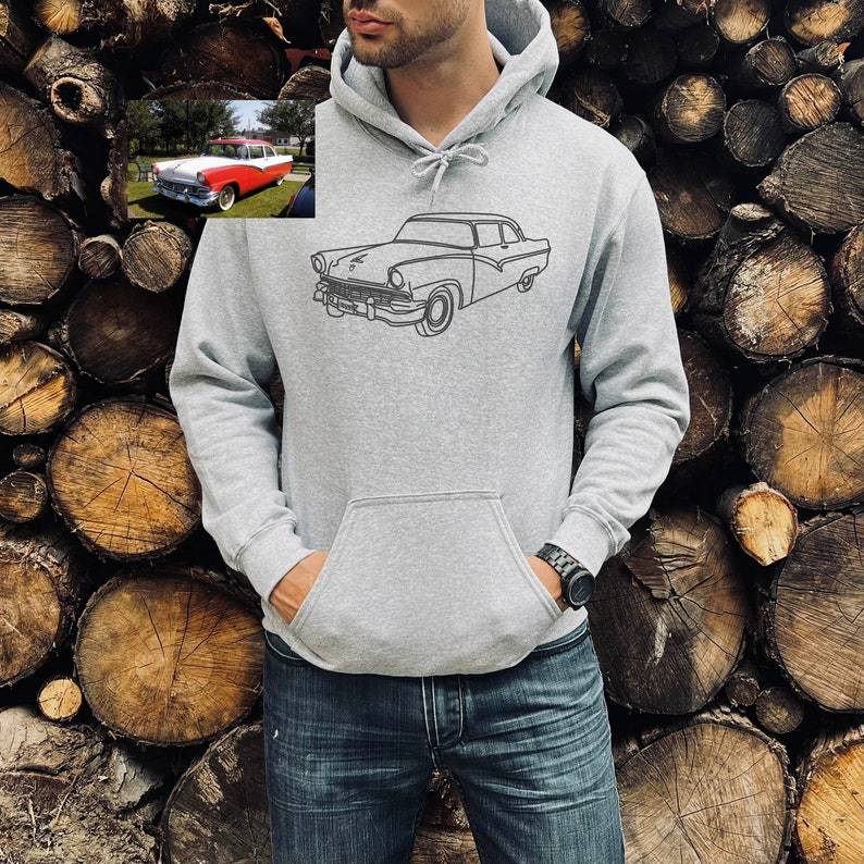 CHEST Custom Car Crewneck & Hoodie – Personalized Car Portraits for Couples