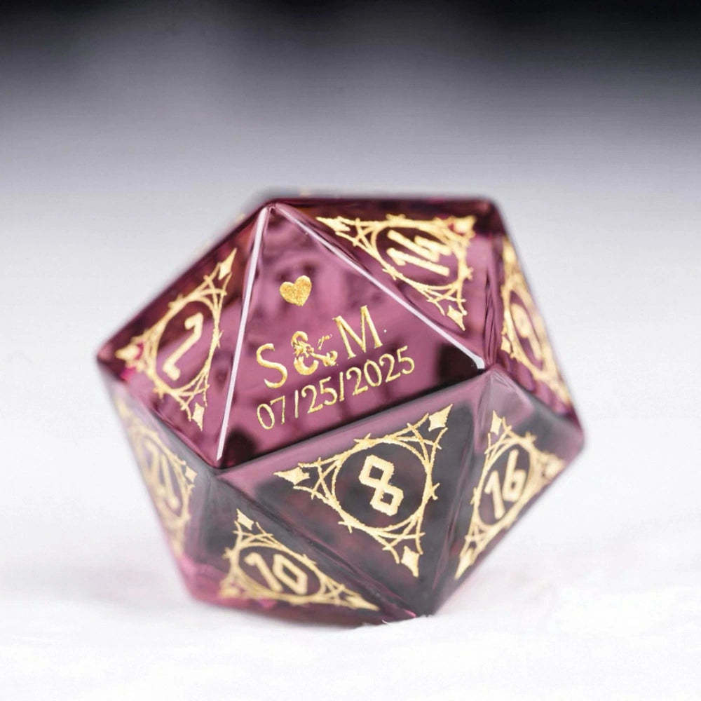 Custom Anniversary D20 Dice, Personalized Gift