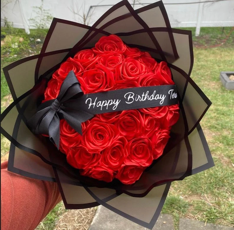 💕Eternal Roses - HandMade From Satin Ribbon(Never Wither)