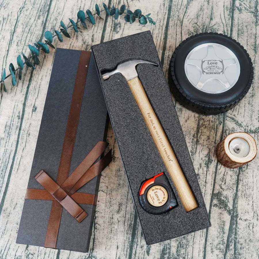 Tape Measure Hammer Set Personalized for Papa