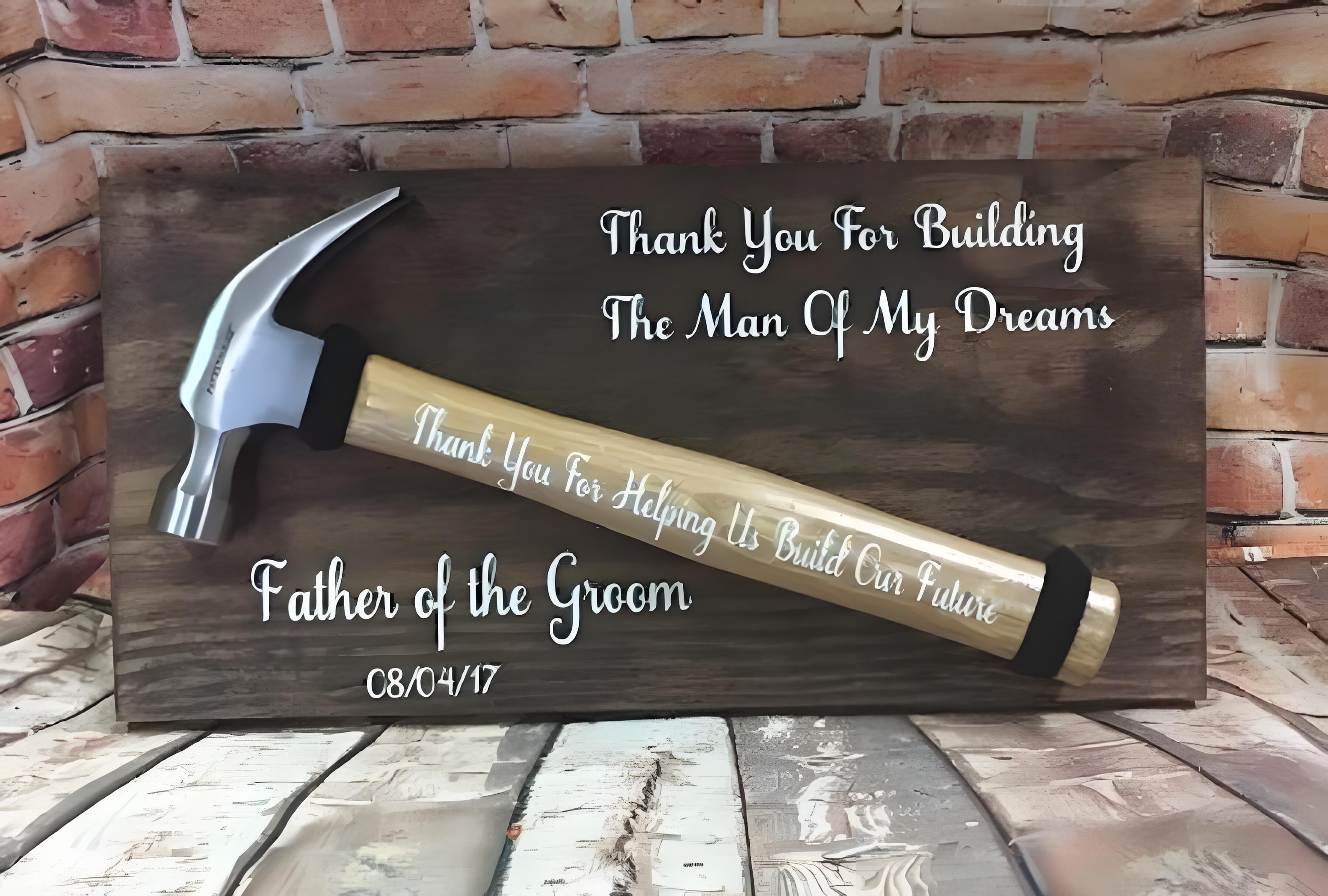 Dad Thanks For Helping Me Build My Life Wall Decor Sign And Hammer-Father's Day Gift