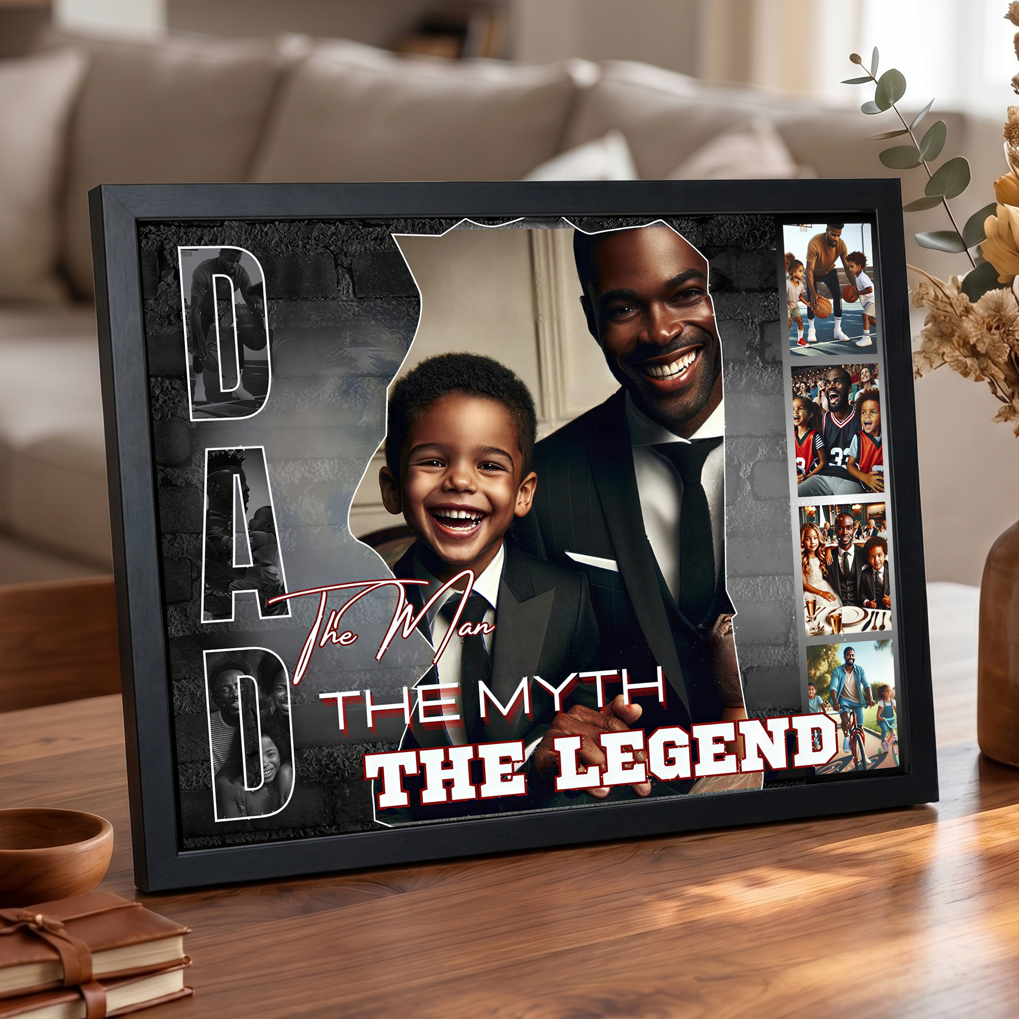 Custom Photo Collage Father's Day Frame Gift - The Best Dad In The World