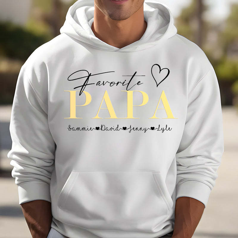 "Favorite PAPA" Personalized with Children's Names T-Shirt Gift, Cool Dad Sweatshirt