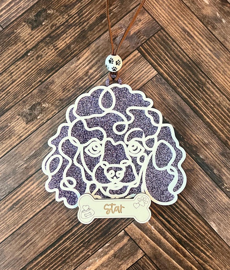 Personalized Line Drawing Pet Portrait Christmas Ornament