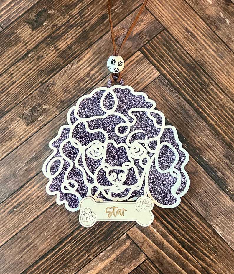 Personalized Line Drawing Pet Portrait Christmas Ornament