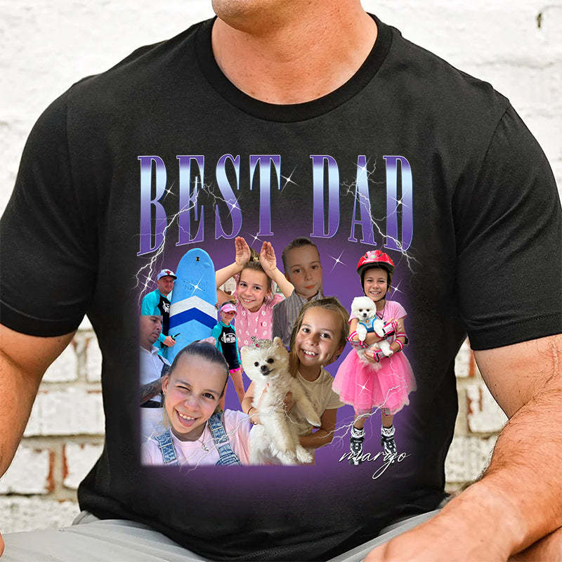 Personalized Vintage Photo Dad T-shirt For Father's Day