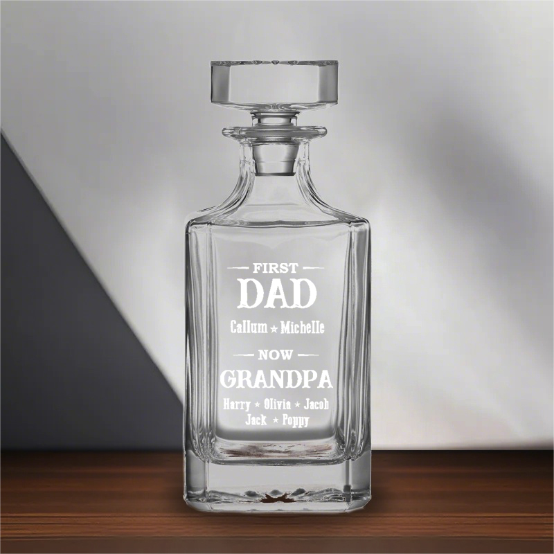 Customized Dad Before Grandpa Whiskey Bottle, Father's Day Gift With Child's Name