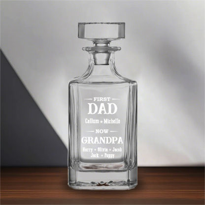 Customized Dad Before Grandpa Whiskey Bottle, Father's Day Gift With Child's Name