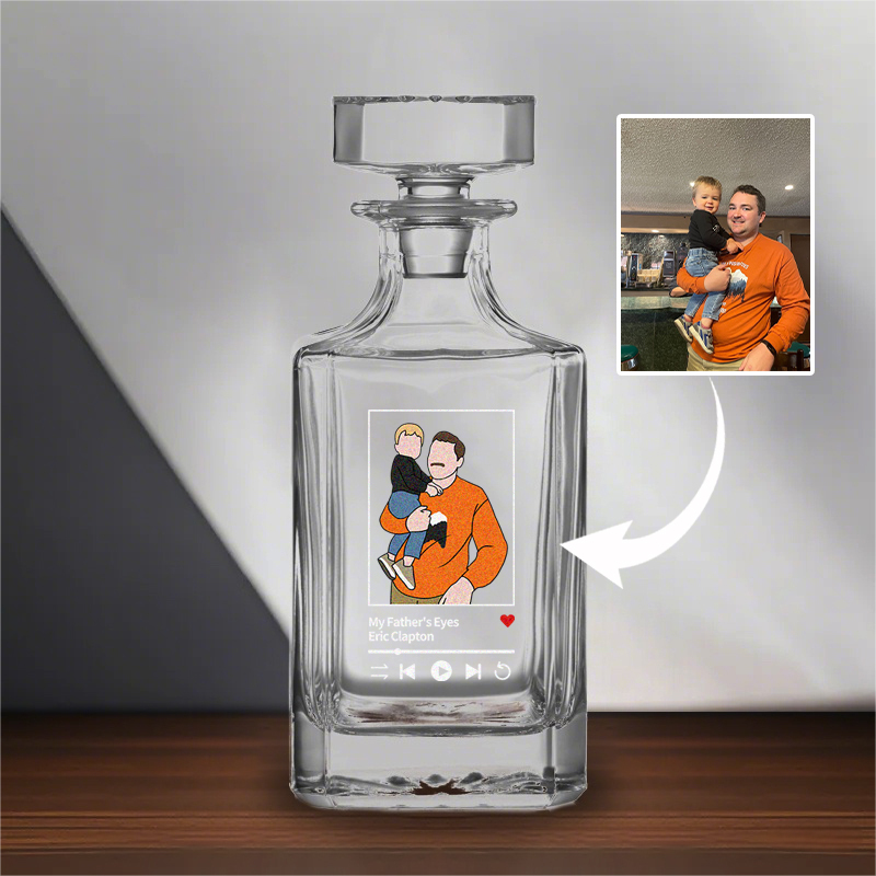 Customized Photo Music Player Whiskey Bottle To Capture The Beautiful Moments On Father's Day
