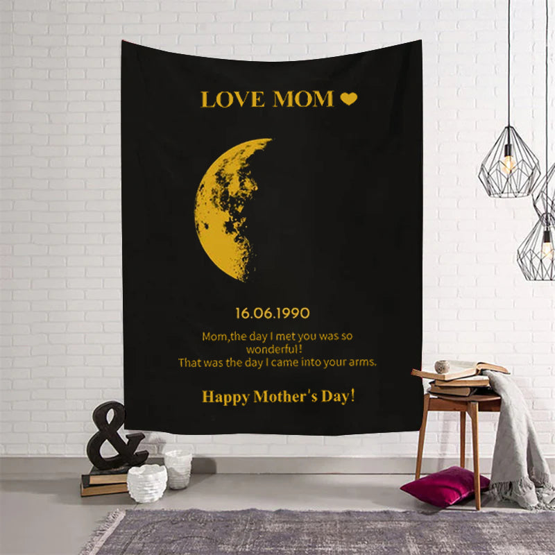 Custom Your Own Moon Phase Blankets Gift for Mom - Mother's Day Gift