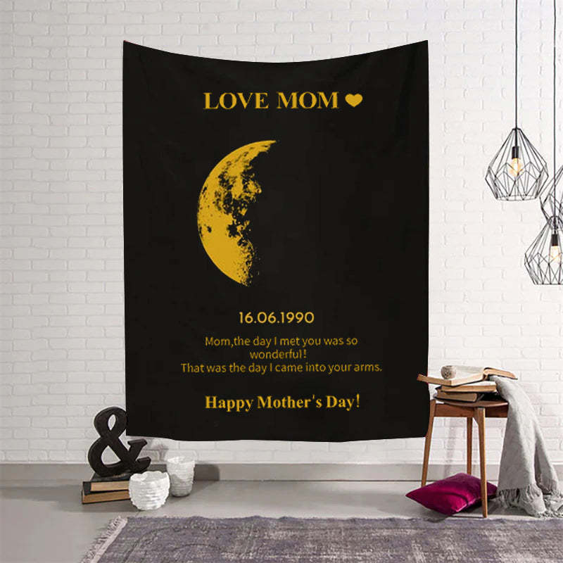 Custom Your Own Moon Phase Blankets Gift for Mom - Mother's Day Gift