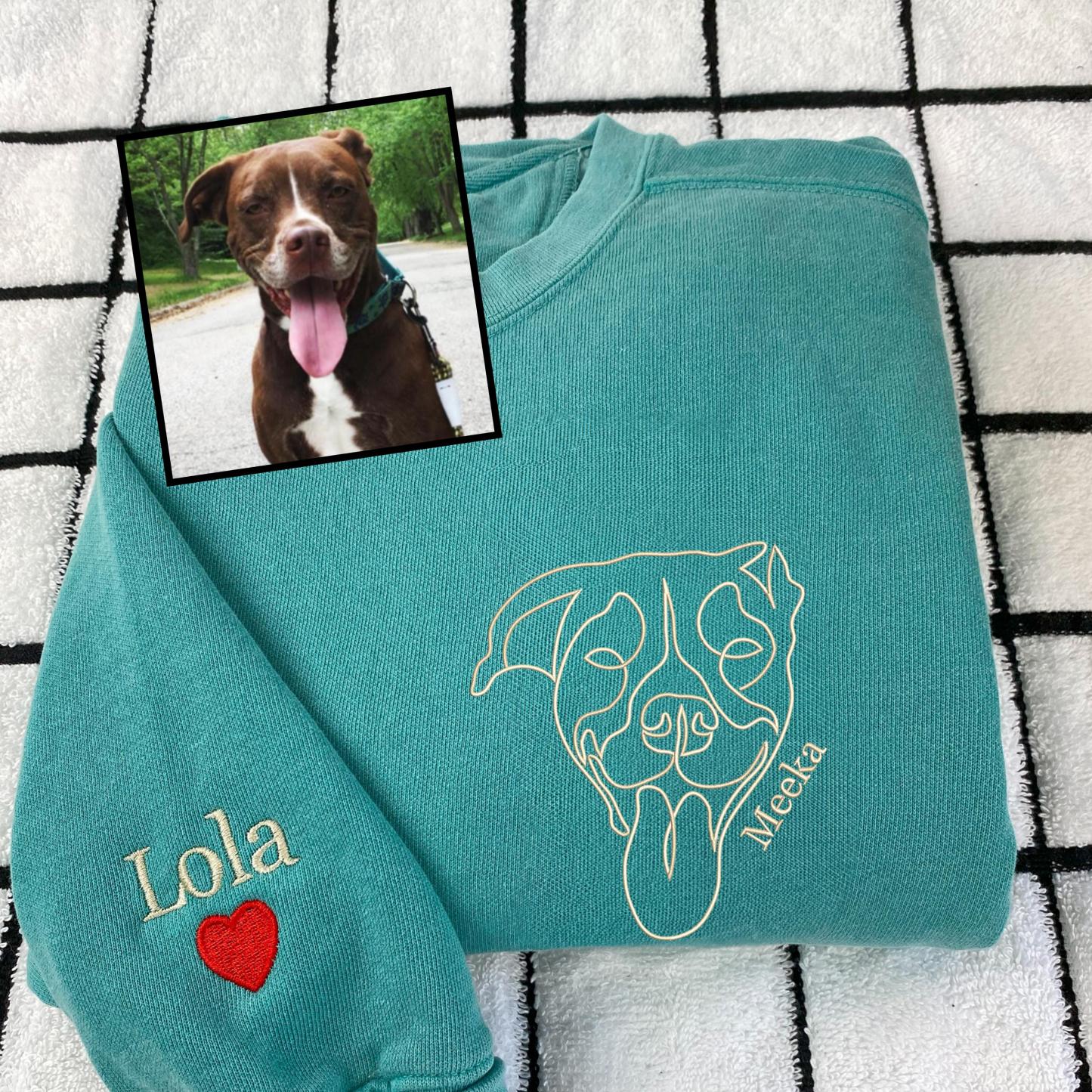 Custom Pet Lines Embroidered Sweatshirt/Hoodie