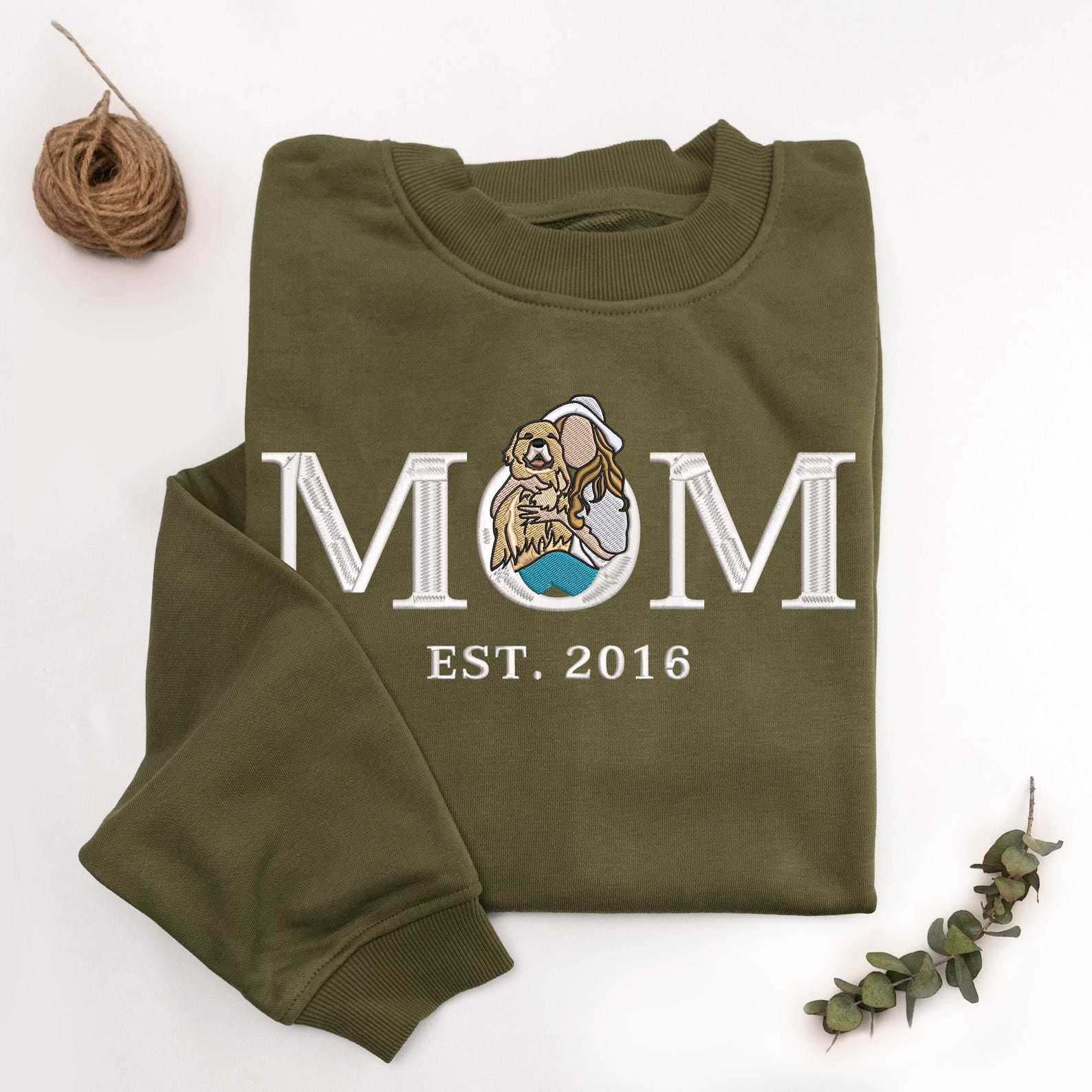 Customised Mom/Mum Embroidered Sweatshirt Personalised Mama Portrait Mother's Day