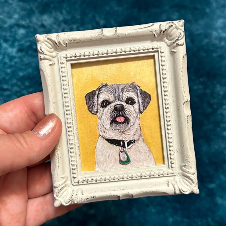 Custom Pet Portrait Vintage Mini Ornate Frame