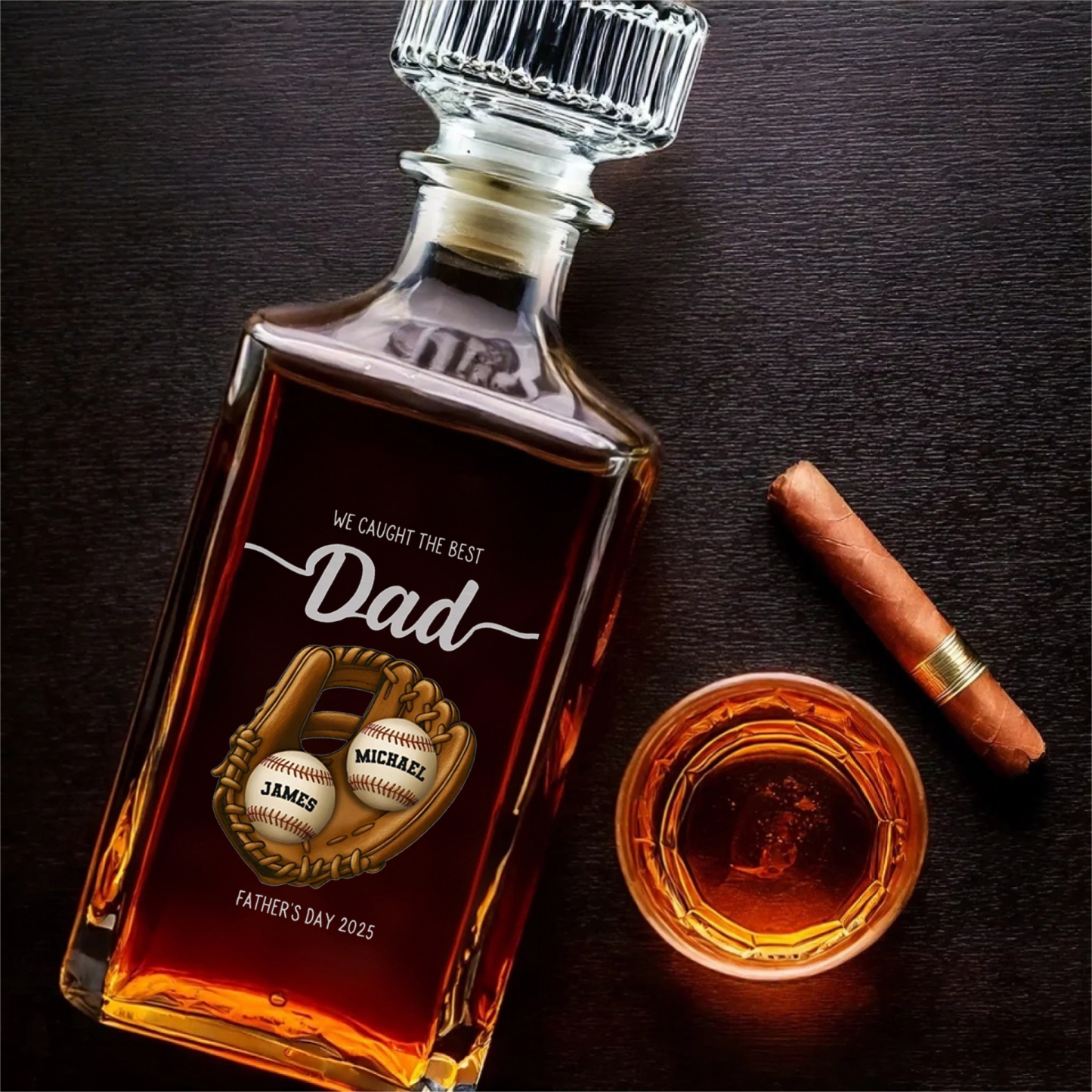 Custom "We Caught The Best" Sports Whiskey Bottle, A Father's Day Gift For Dad