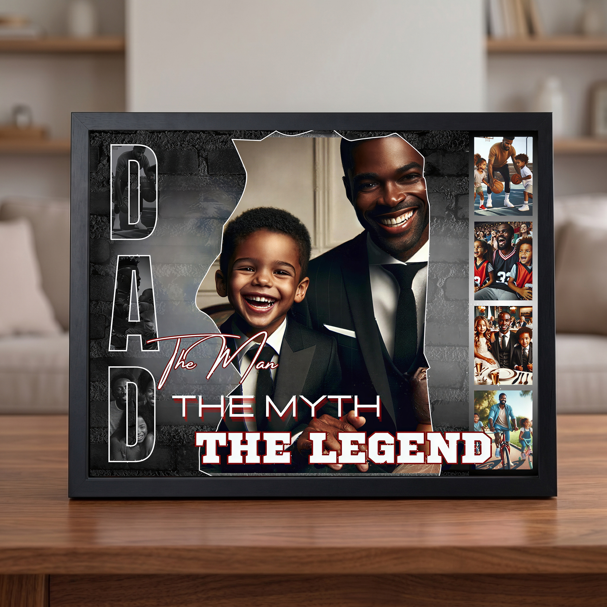 Custom Photo Collage Father's Day Frame Gift - The Best Dad In The World