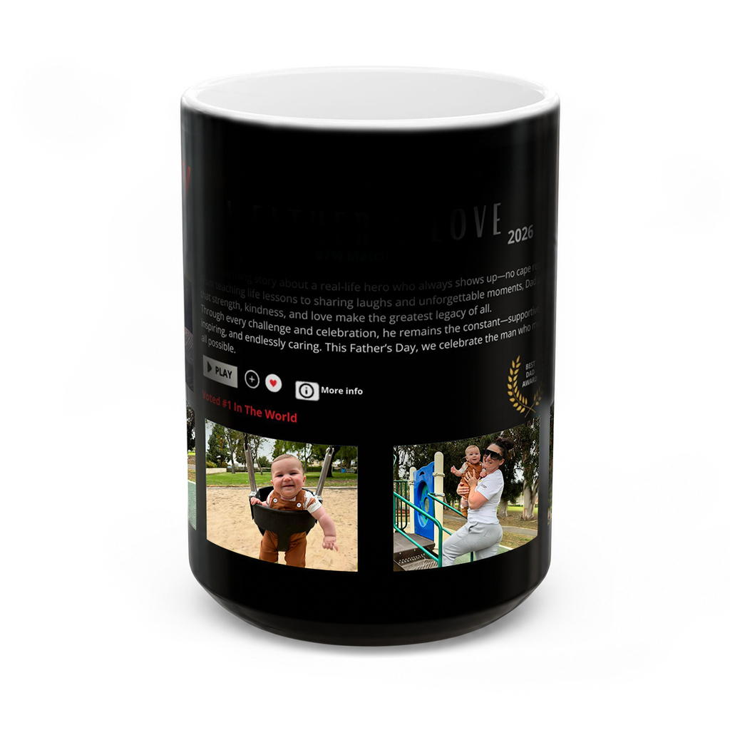 Custom Dadflix Heat Changing Mug with Multiple Photos – Personalized Father’s Day Gift for Dad