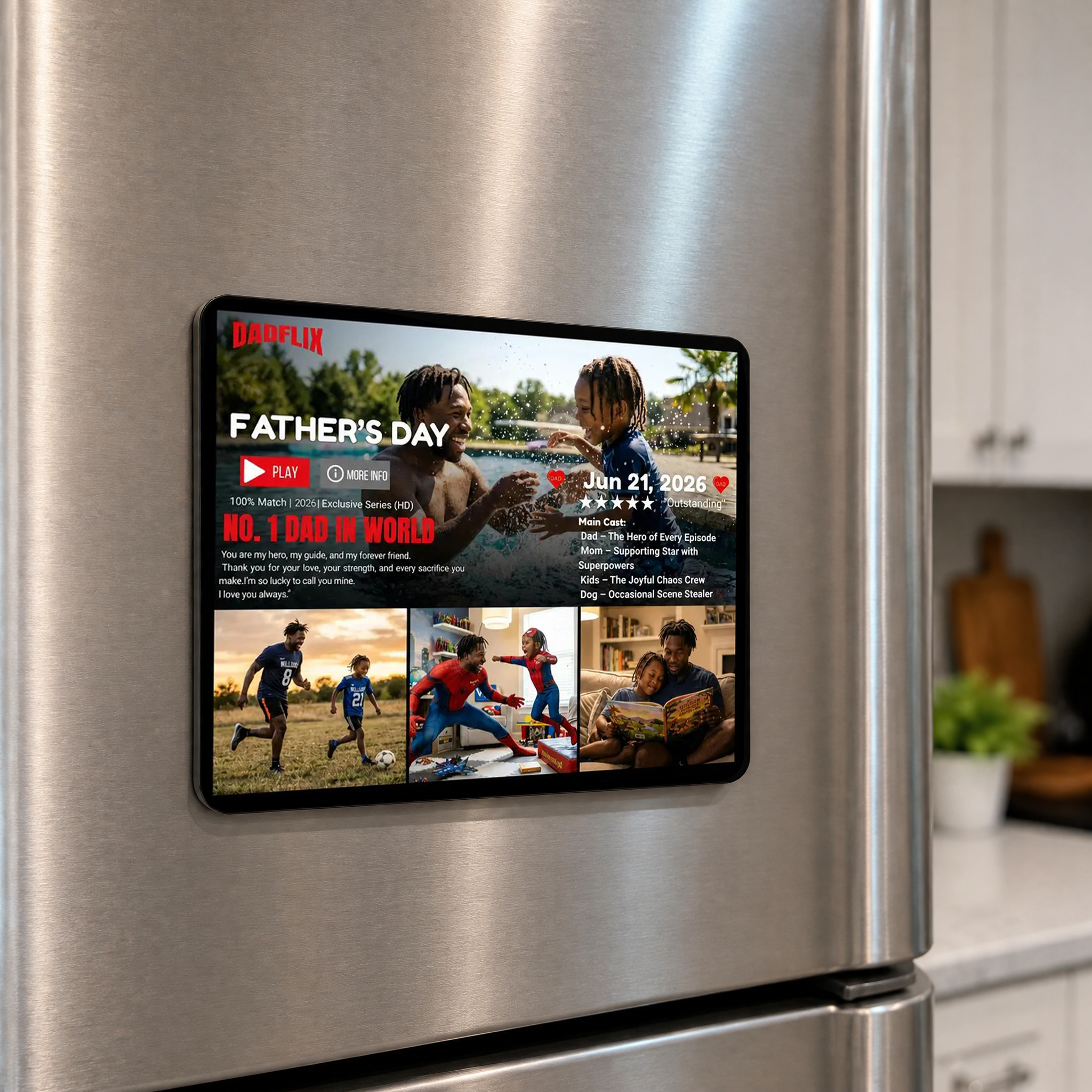 Custom Dadflix FATHER'S DAY Fridge Magnet: Personalized Father's Day Gift