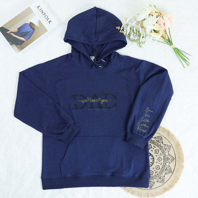 Dad Embroidery Hoodie Personalized, Father T-Shirt Gift, Cool Dad Sweatshirt
