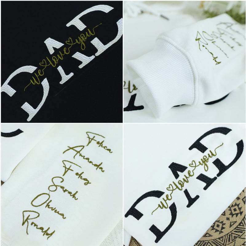 Dad Embroidery Hoodie Personalized, Father T-Shirt Gift, Cool Dad Sweatshirt