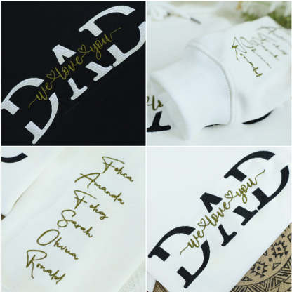 Dad Embroidery Hoodie Personalized, Father T-Shirt Gift, Cool Dad Sweatshirt