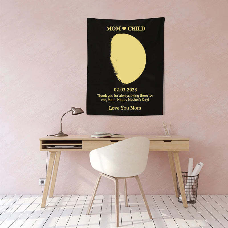 Custom Your Own Moon Phase Blankets Gift for Mom - Mother's Day Gift