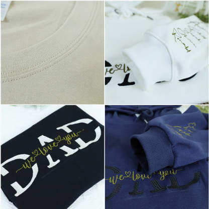 Dad Embroidery Hoodie Personalized, Father T-Shirt Gift, Cool Dad Sweatshirt