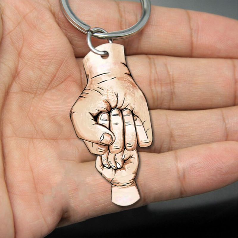 Hands Print Personalized Acrylic Keychain