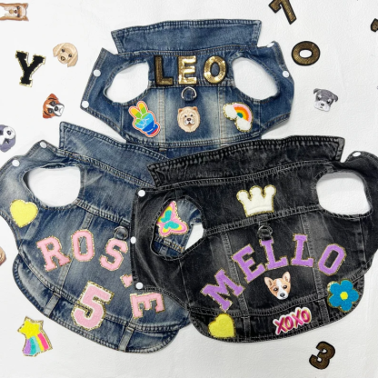 Personalized Hand Patch Pets Denim Jacket for Comfort and Unique