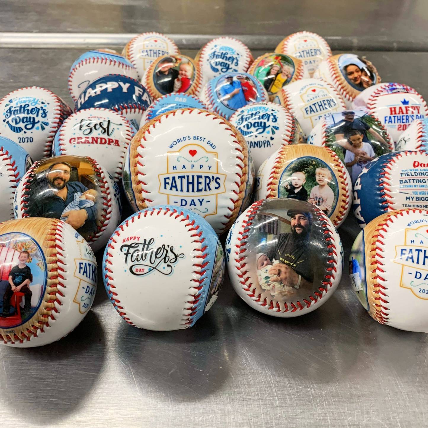 Personalized Modern World's Greatest Grandpa Photo Baseball Emblem Design Father's Day Baseball Gifts