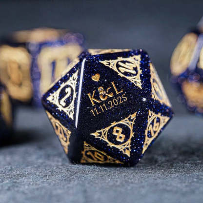 Custom Anniversary D20 Dice, Personalized Gift
