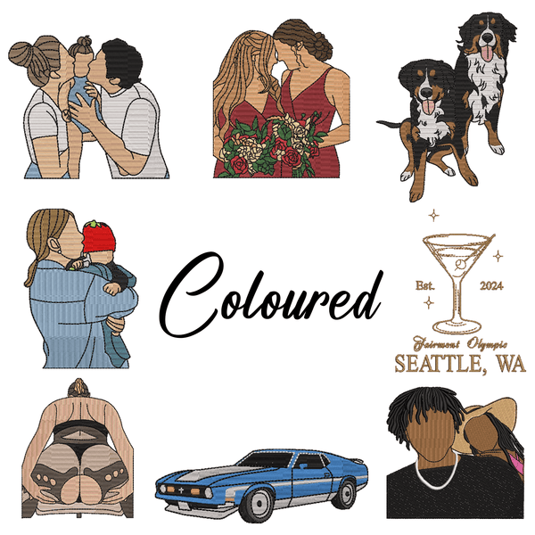 Custom Embroidered Sweatshirt Portrait - Personalized Couple Gift, Add Roman Numerals at the Bottom of Photo, Perfect Anniversary Gift