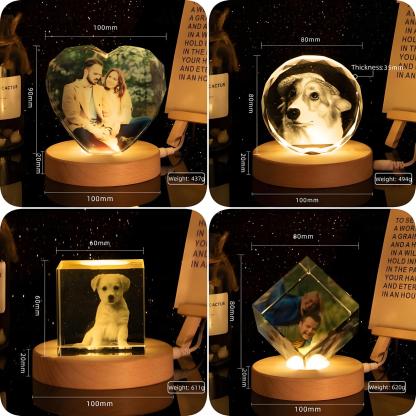 Custom Engraved 3d Crystal Picture Gift For Pets Couples Parents,Christmas Gifts,Perfect Gifts