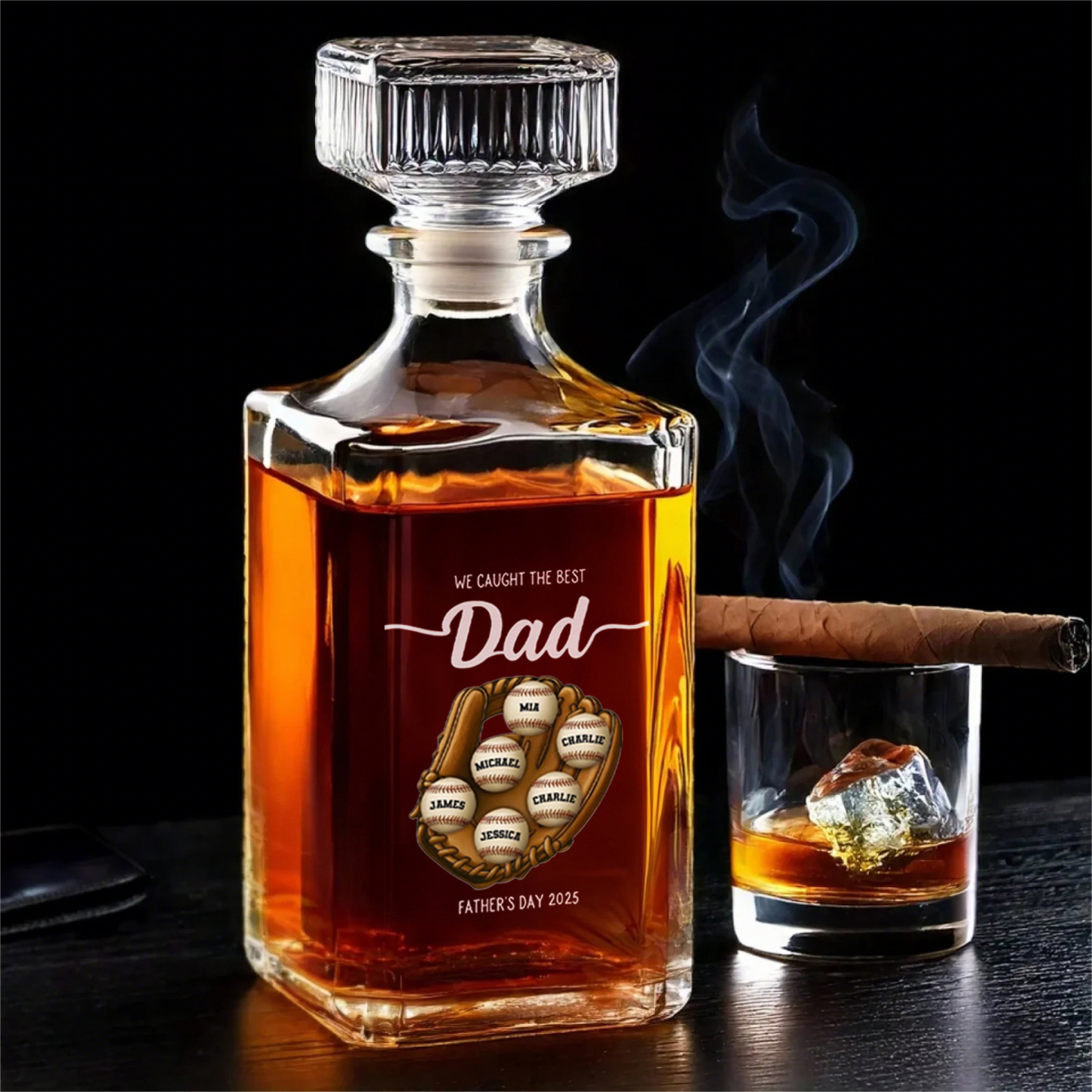 Custom "We Caught The Best" Sports Whiskey Bottle, A Father's Day Gift For Dad