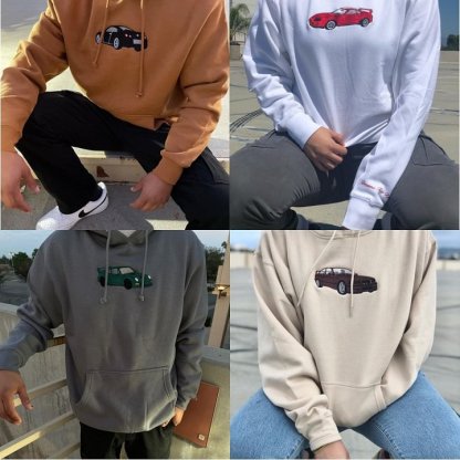 CHEST Custom Car Crewneck & Hoodie – Personalized Car Portraits for Couples