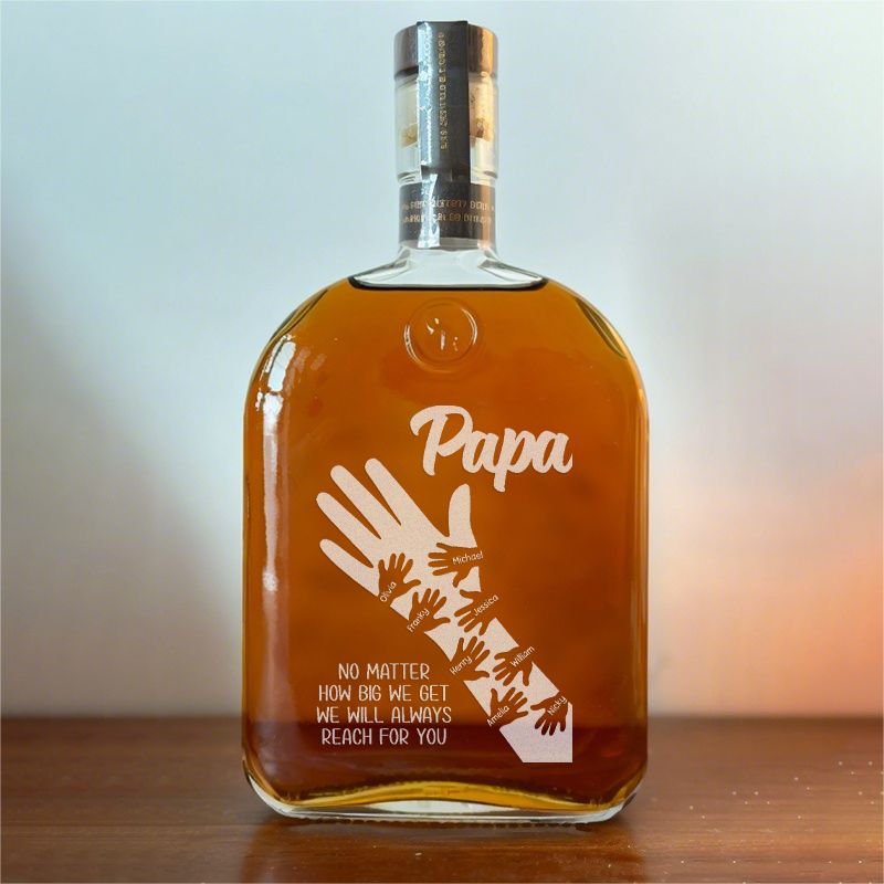 Personalized 'dad's Strong Arms' Whiskey Bottle With Kids' Names - Father's Day Gift