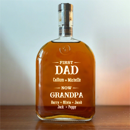 Customized Dad Before Grandpa Whiskey Bottle, Father's Day Gift With Child's Name