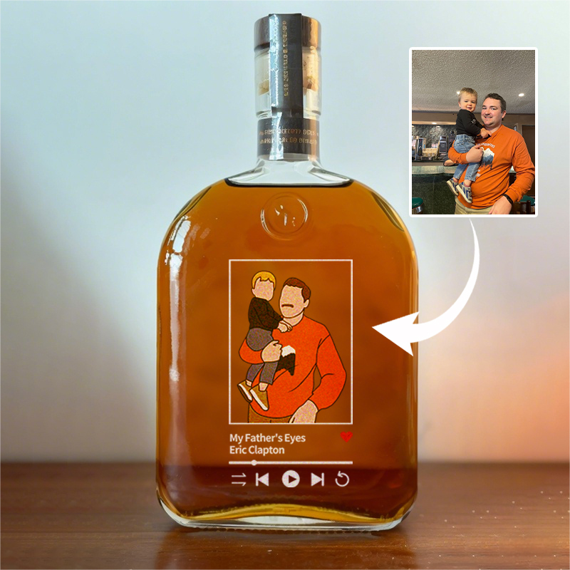 Customized Photo Music Player Whiskey Bottle To Capture The Beautiful Moments On Father's Day