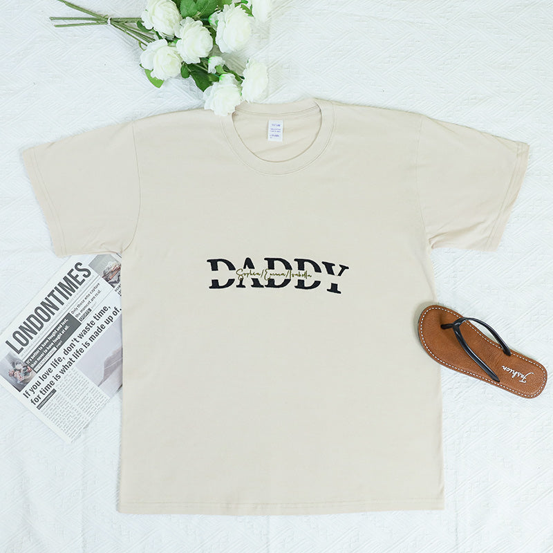 Dad Embroidery Hoodie Personalized, Father T-Shirt Gift, Cool Dad Sweatshirt