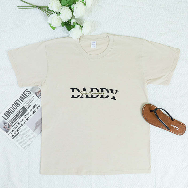 Dad Embroidery Hoodie Personalized, Father T-Shirt Gift, Cool Dad Sweatshirt