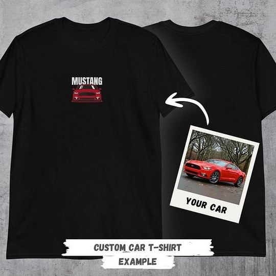 Embroidered CUSTOM Car Hoodie and T-Shirt of Your Car-Gift Idea for Petrolheads